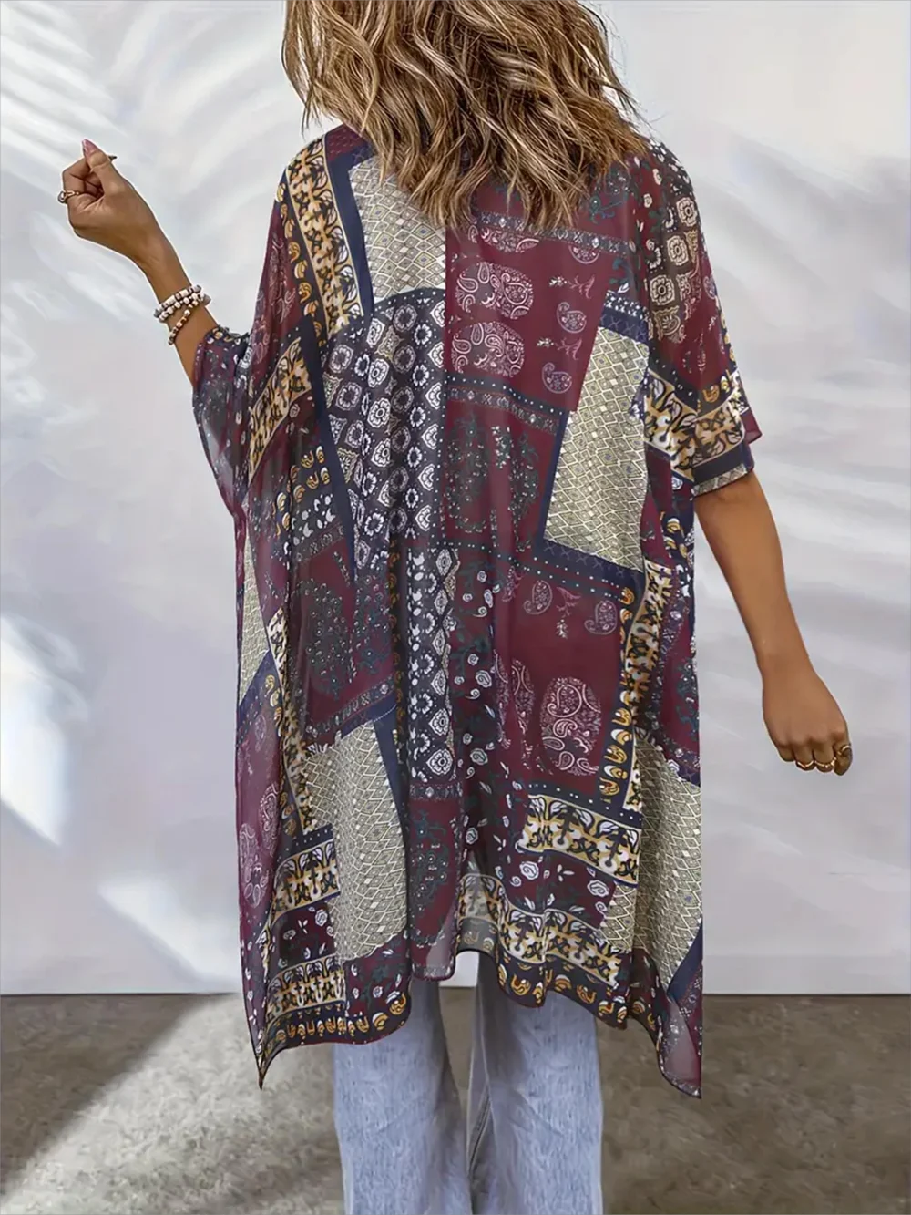 Plus-size women's bohemian-style casual beach vacation summer cover-up