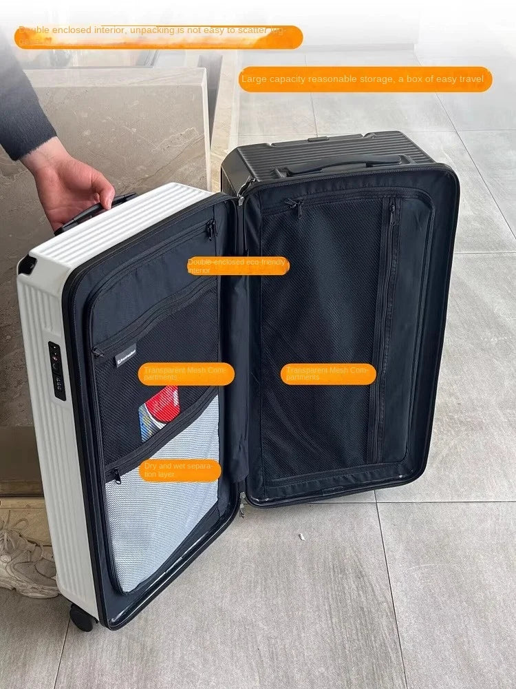 Large Size Suitcase with Five Wheels Brake Luggage Carrier 28 inch PC Material Cabin Trip Suitcase TSA Lock 32/36/50 inches