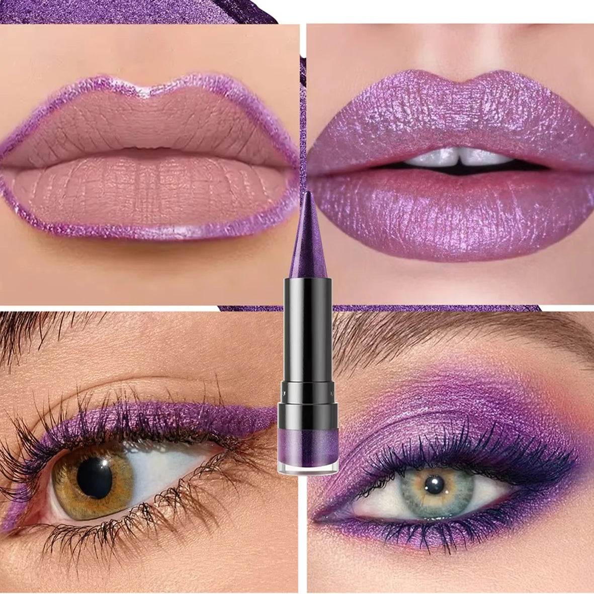 YOUNG VISION 6 colors matte pearl fine glitter diamond dual-purpose lipstick long-lasting easy to color non-stick cup lipstick