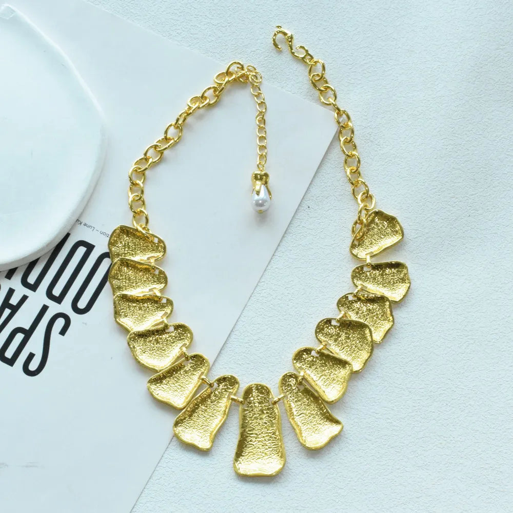 Handmade Exaggerated Women's Multi Metal Alloy Abstract Geometric Choker Necklace Jewelry Fashion Party Show Dress Accessory