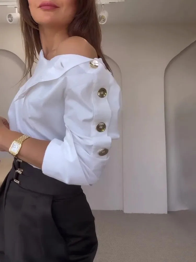 KIMLUD, New Fashion Shirt For Women Women 2025 Casual Long-sleeve Button Women's Blouse Spring Chic White Tops Office Shirts Female, KIMLUD Womens Clothes