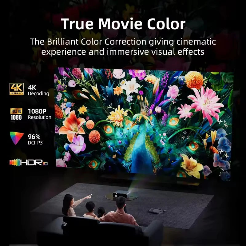Super Bright 4K Projector with Android TV, Netflix 4K Support, Dolby Audio, Outdoor & Home Theater, Day & Night Use, Dust Proof