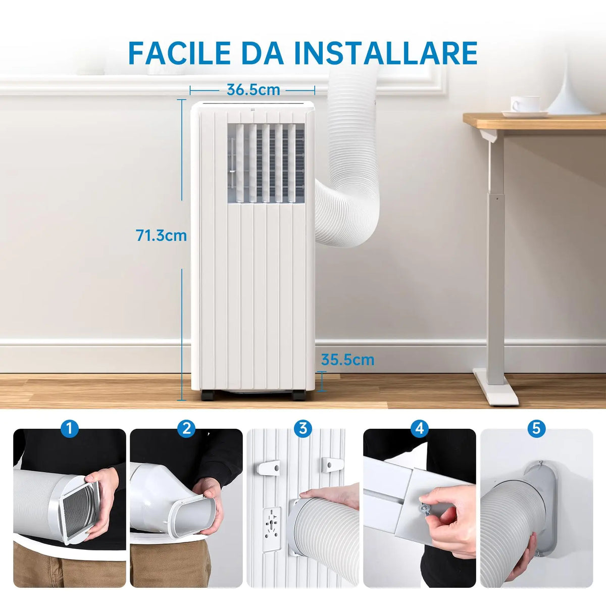 Portable Air Conditioner 9000 BTU 3-in-1 — White | KIMLUD