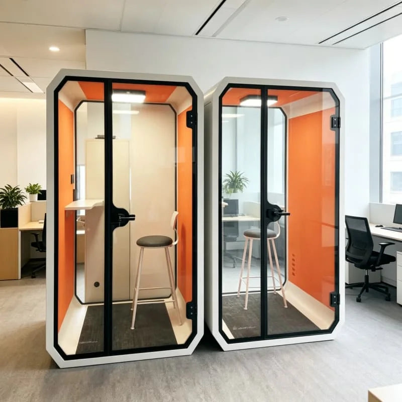 Video Conference Privacy Booth – Movable Soundproof – Aluminum Frame | KIMLUD