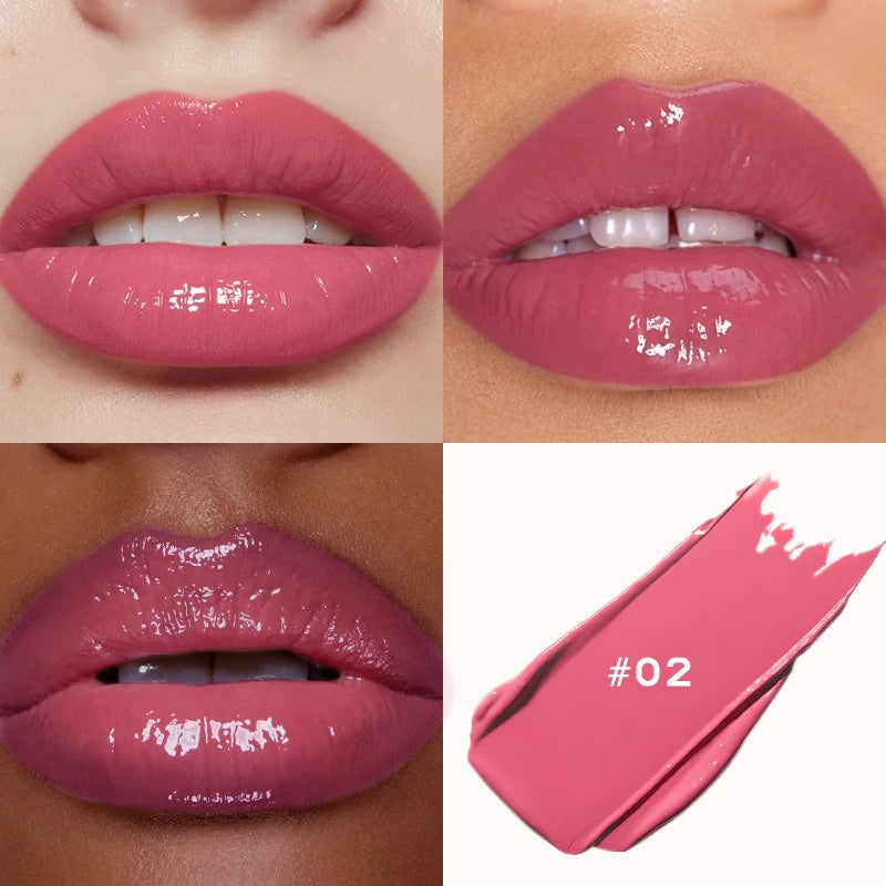Watery Mirror Lip Gloss Dewy Glass-Sheen With Subtle Aquatic Glow — Soft Rose Pink | KIMLUD