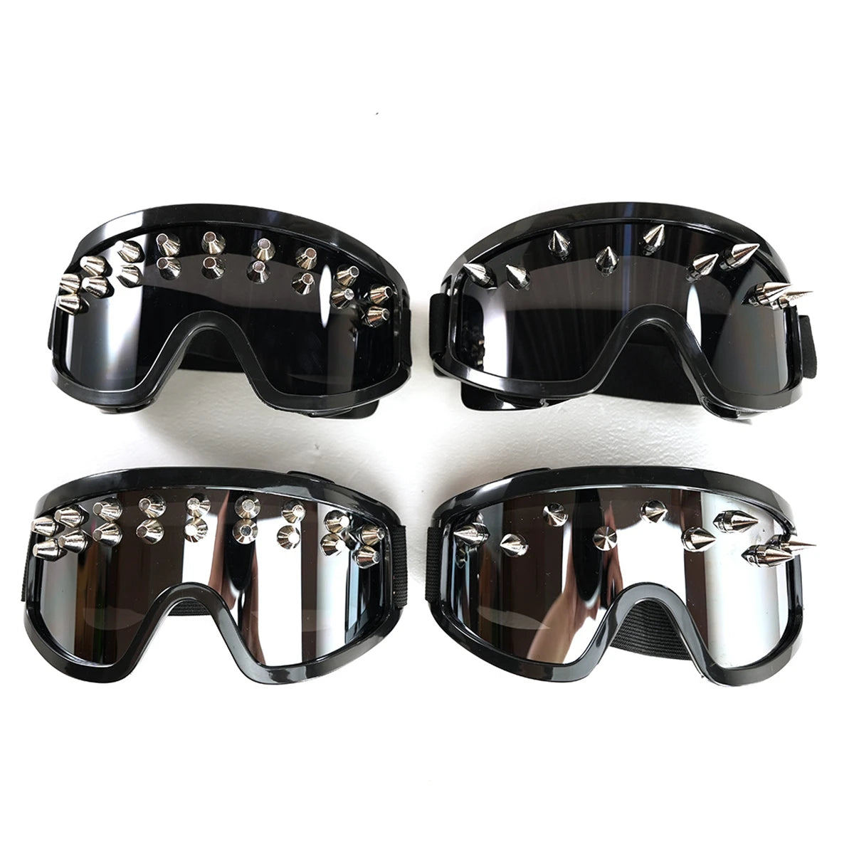 Metal Rivet Large-Frame Goggles Sunglasses — Black | KIMLUD