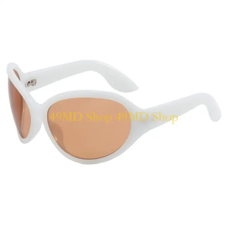Punk Y2K Wrap Around Sunglasses With UV400 Protection And High Gloss Finish — Black | KIMLUD