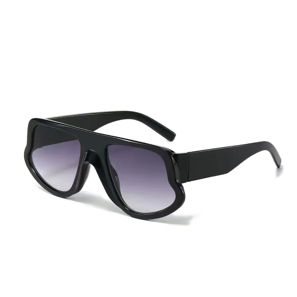 Rectangular Sunglasses Small Frame Polycarbonate — Black | KIMLUD