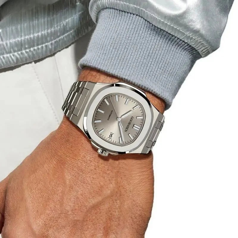 Luminous Stainless Steel Automatic Watch — Silver | KIMLUD