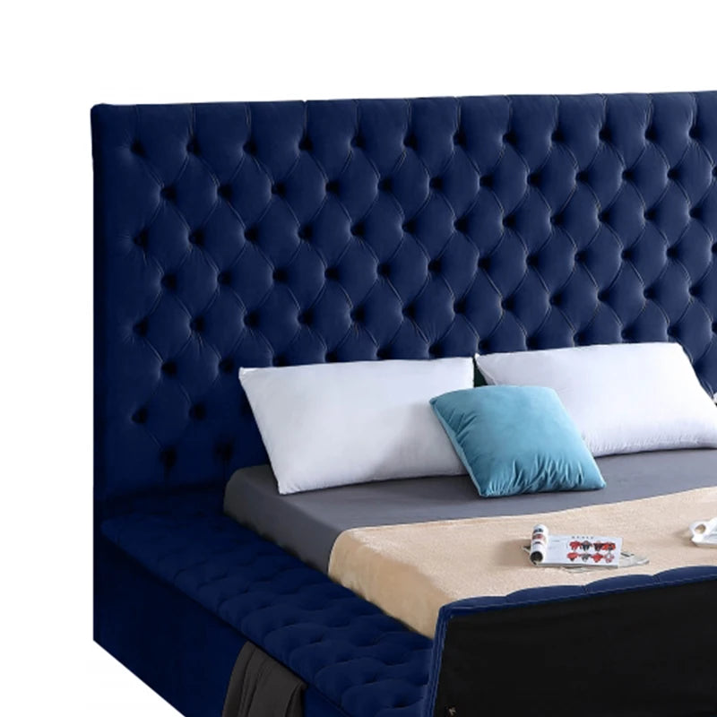 Diamond Tufted King Bed Deluxe Set — Champagne Taupe | KIMLUD