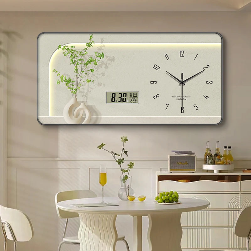 Acrylic Nordic Wall Clock Geometric Frame — Ivory-Cream | KIMLUD