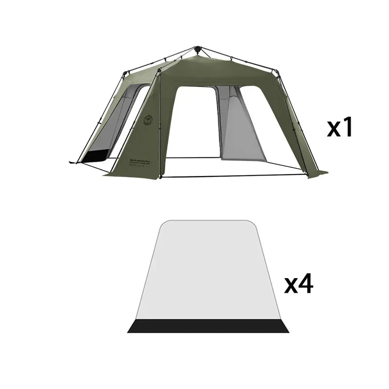 ShineTrip Auto Dome Canopy Series Silver Coated Canopy Oversized Quick Setup Sunproof Camping Auto Dome House Waterproof Tent