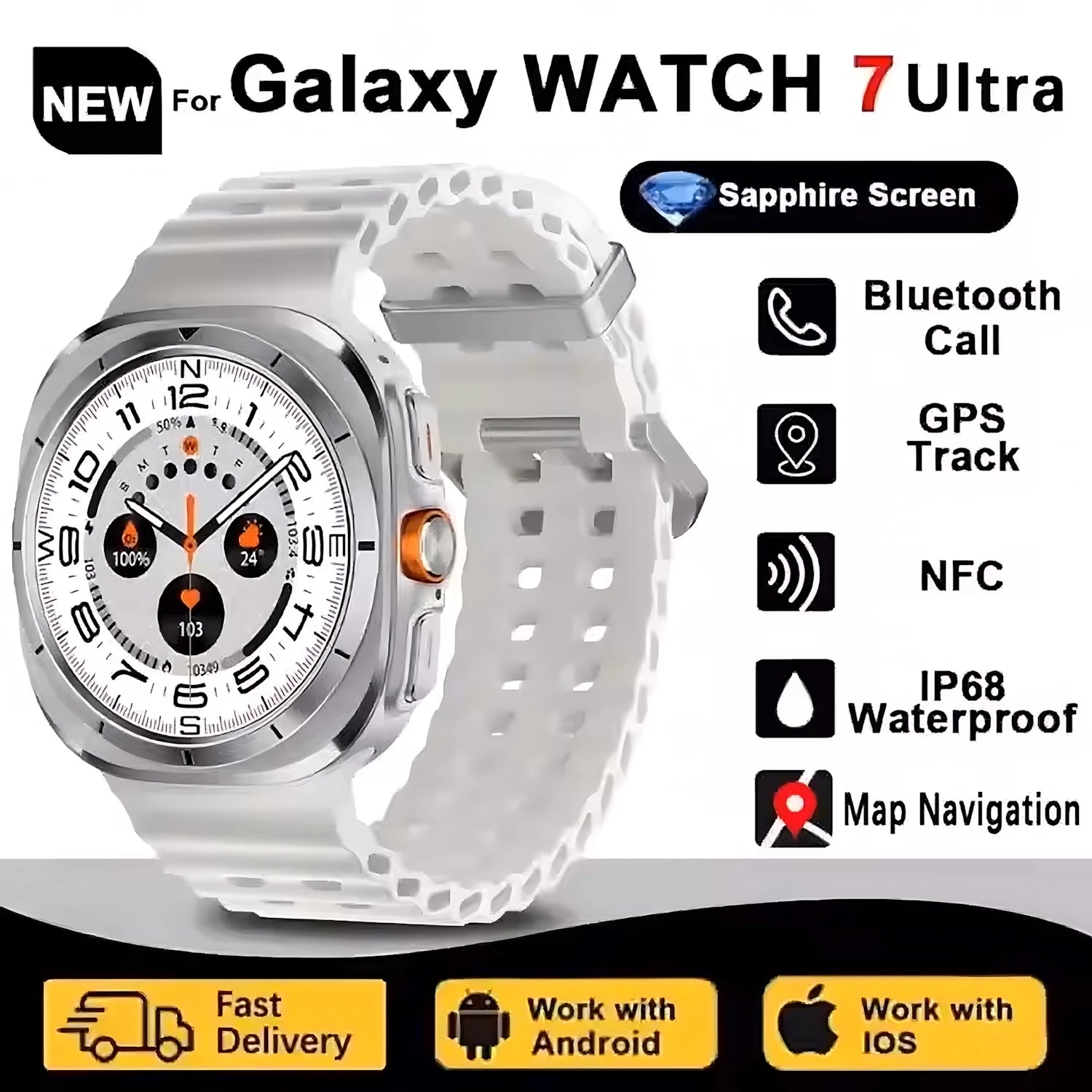 32GB DT Watch 7 Ultra Memory GPS NFC Local Music Bluetooth Call Compass Bluetooth Smart Watch For Android For Men Women 2025 NEW