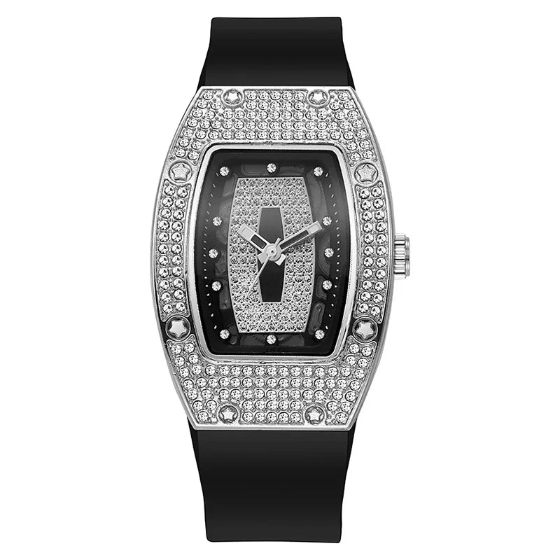 Silicone Tonneau Luxury Watch — Rose Gold | KIMLUD