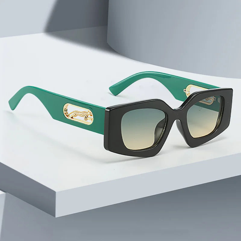 Acetate Retro Oval Sunglasses UV400 — Black | KIMLUD