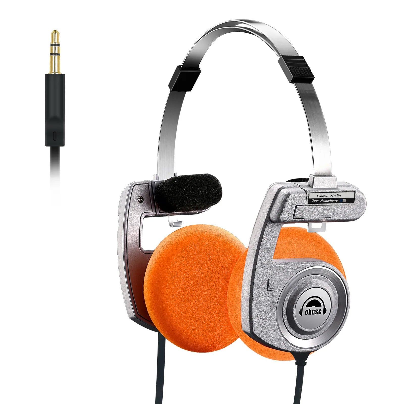 KIMLUD, OKCSC Retro 3rd Generation Headphone Wired/Wireless Earphones 40mm Driver Open End HiFi Headset Only Bluetooth Version 2-in-1, KIMLUD Womens Clothes