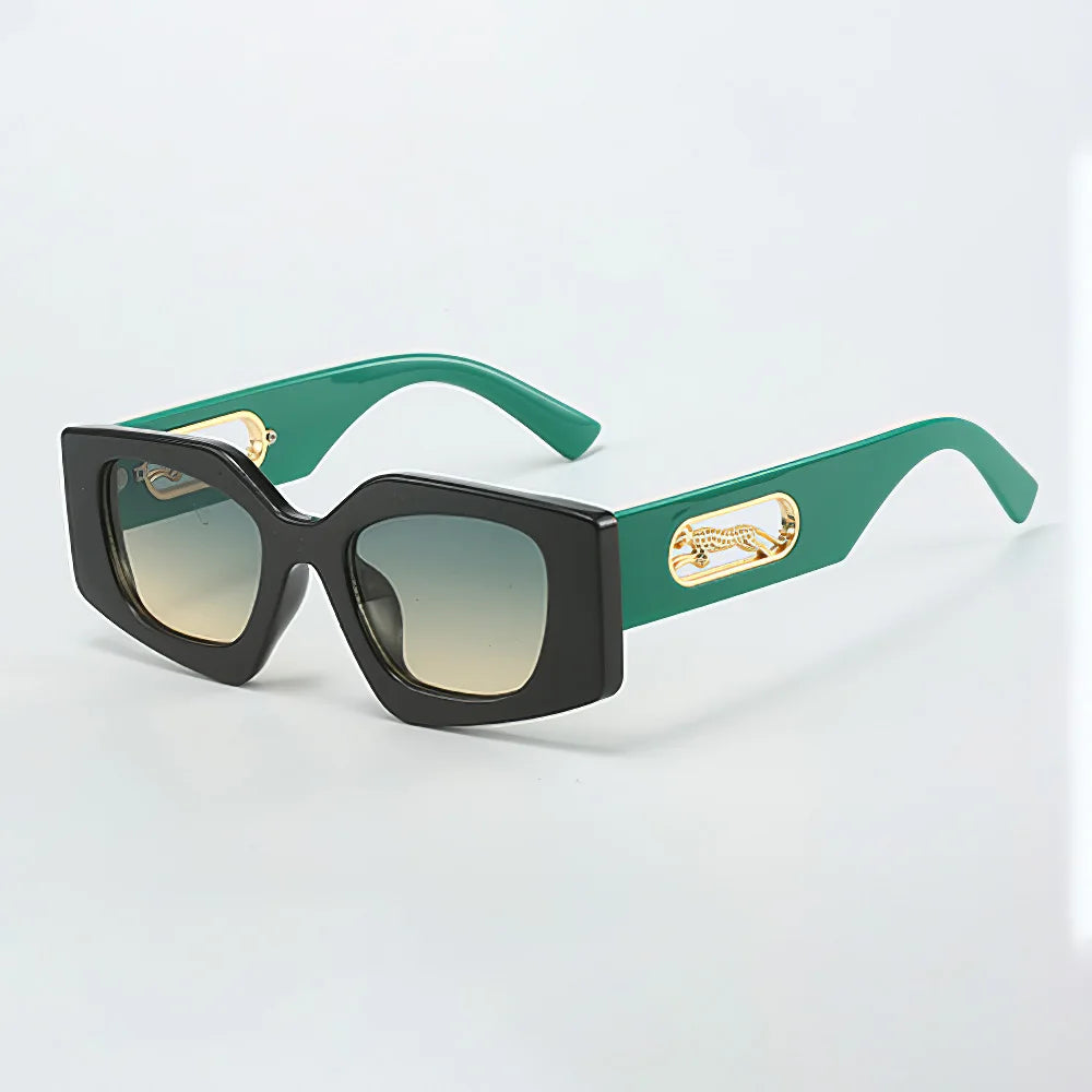 Acetate Retro Oval Sunglasses UV400 — Black | KIMLUD