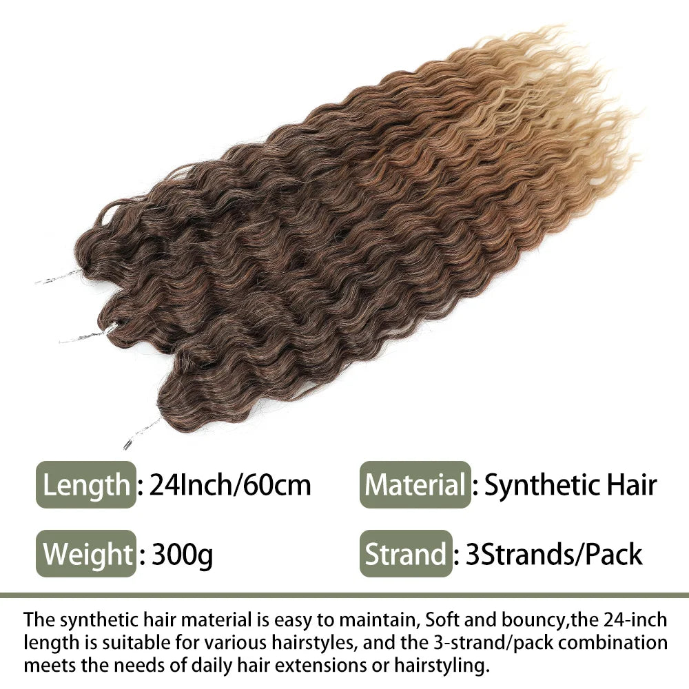 Crochet Braids Synthetic Hair High Temperature — Ombre Brown | KIMLUD