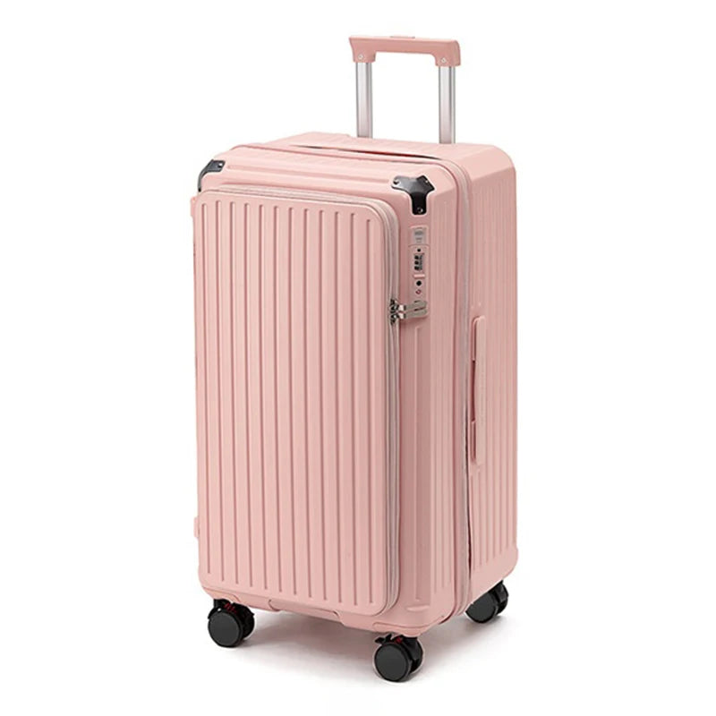 2025 New Side Opening Suitcase PC Large Capacity Luggage with USB Cup Holder 34 inch Password Trolley Case 20" Travel Suitcases