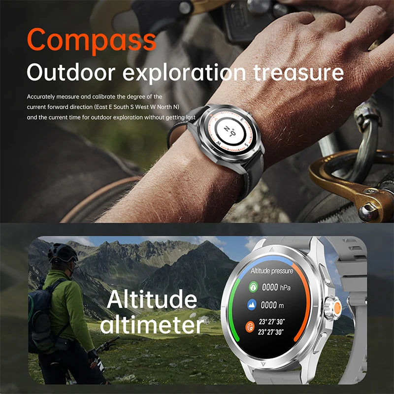 New S4 Ultra Outdoor Sports Men Watches HD AMOLED Display GPS Track Altimeter Heart Rate Bluetooth Call Waterproof Smart Watch