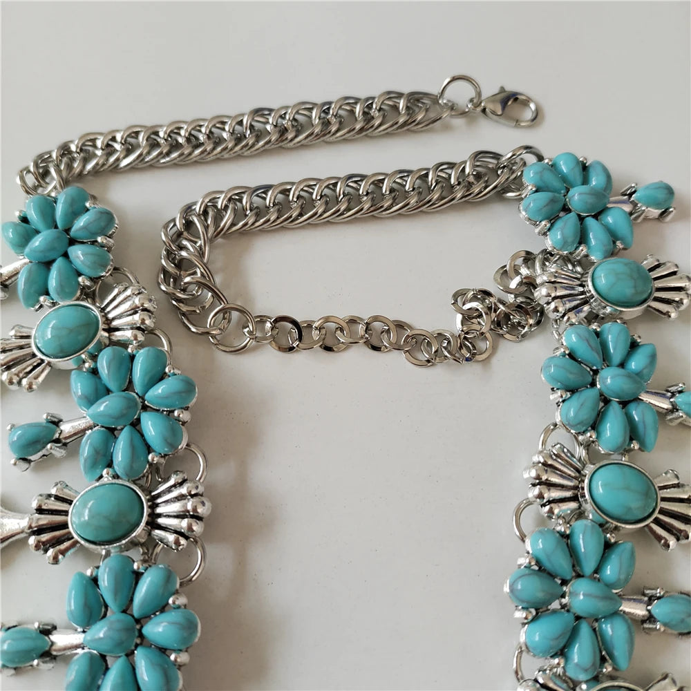 Jewelry Set – Boho Ethnic Turquoise – Resin – Turquoise | KIMLUD