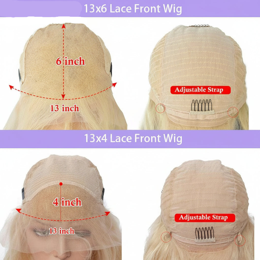 KIMLUD, Ash Blonde Body Wave 100% Real Human Hair Wig Cream Blonde 13x6 Lace Wig 210% Density Pre Cut Ready To Wear Brazilian Hair Wigs, KIMLUD Womens Clothes