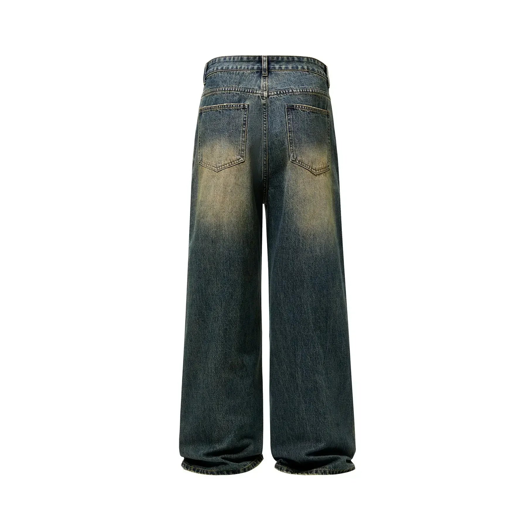 4 Colors Autumn Vintage Distressed Men's Baggy Straight Jeans Fashion Korean High Street Denim Pants Streetwear Male cargo