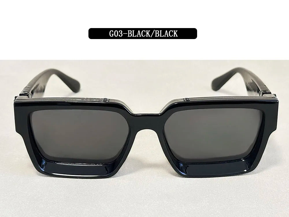 Resin Square Sunglasses Vintage Millionaire Style — Silver | KIMLUD