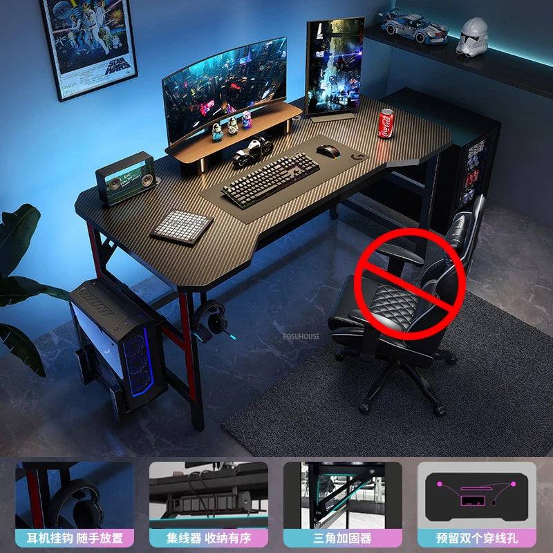Nordic Simple Desk E-sports Gaming — Black | KIMLUD