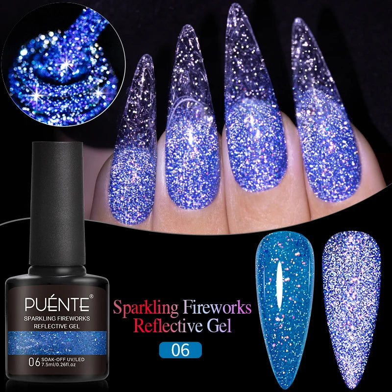 Reflective Glitter Gel Nail Polish Multidimensional Holographic Sparkle, UV-Curable Finish — Pink Lilac | KIMLUD