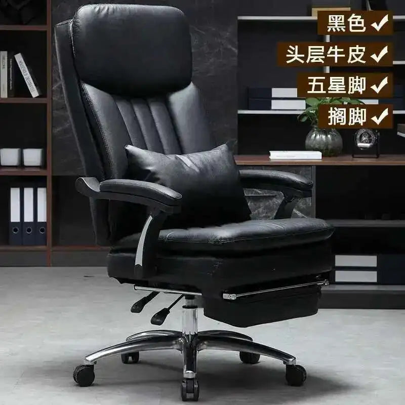 Executive Seat Office Chair Leather Study Wheels Modern Hand Relax Armchairs Library Fashion Cadeira Presidente Office Furniture