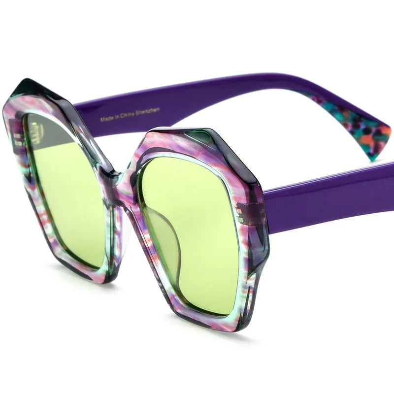 Accessories Two-Tone UV Protection Sunglasses Acetate Light Green | KIMLUD