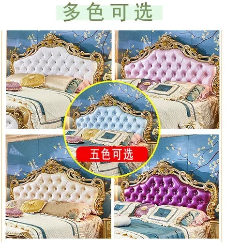 Luxury Human Bedroom Set Wooden Sleeping Letti E Mobili Nordic Furniture Large Princess Master Bedroom Set Double Villa High