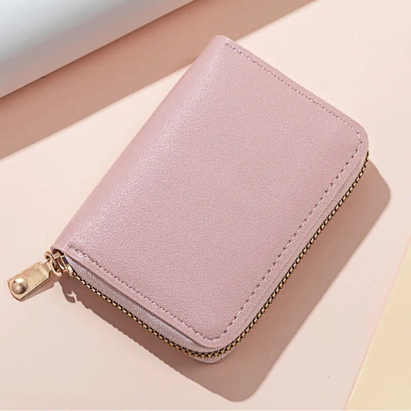 Cloth Card Bag Zippered Vertical Organizer — Black | KIMLUD