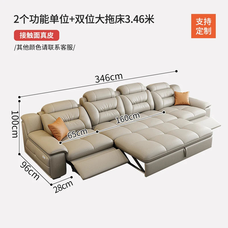 Multifunctional Designer Sofa Bed With Storage System For Spacious Living — Ivory-Beige | KIMLUD