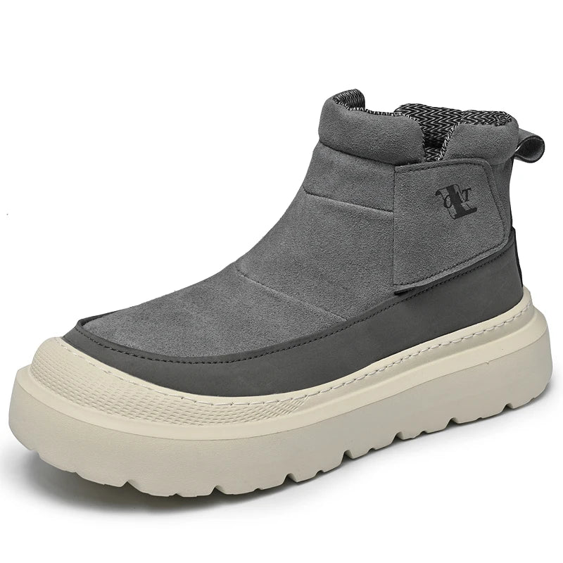 Vintage Classic PU Leather Ankle Boots for Men Outdoor Male Treking Footwear Non-Slip Hiking Basic Boots Leisure Walk Mens Botas