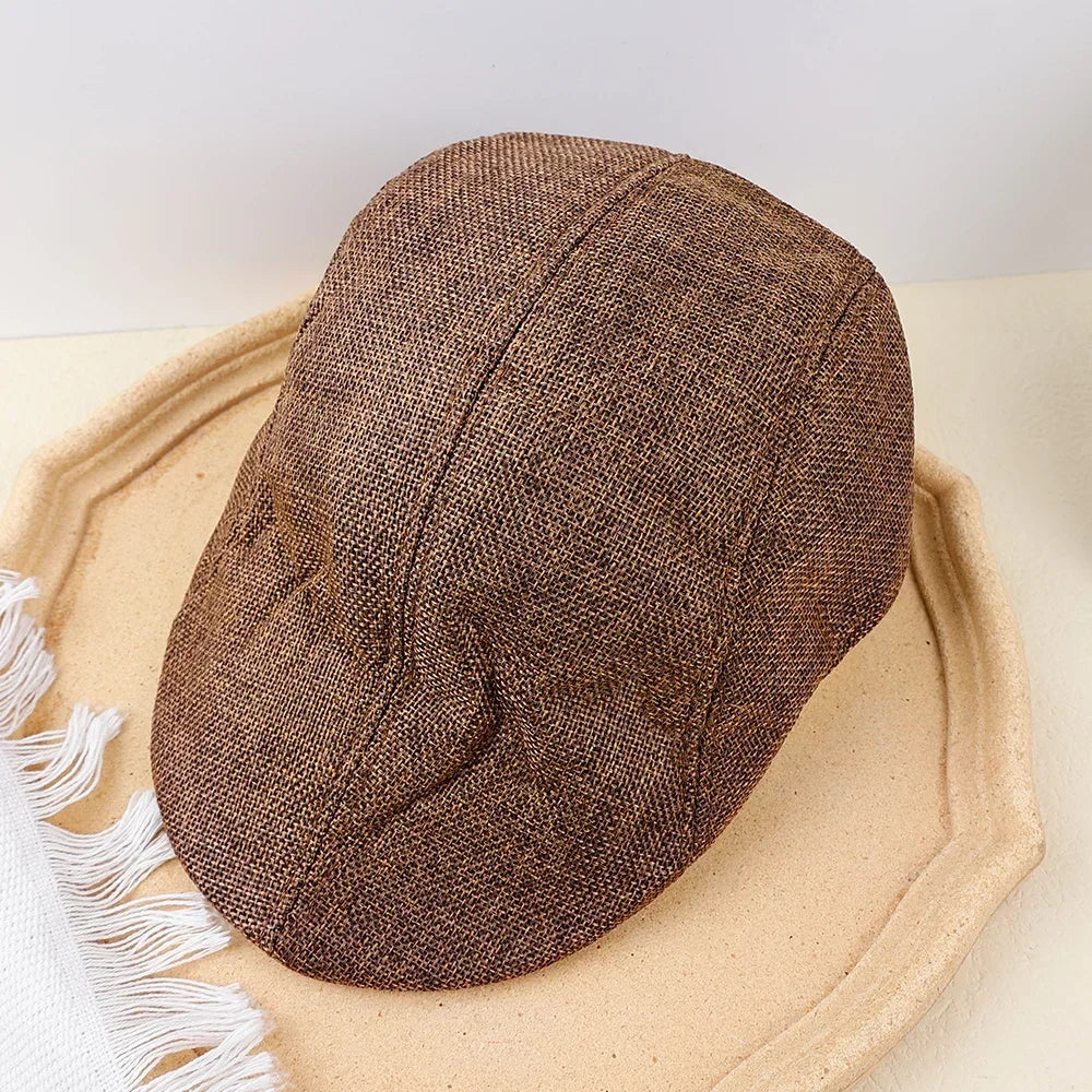 British Style Beret Hat Painter Cap for Men — Black | KIMLUD