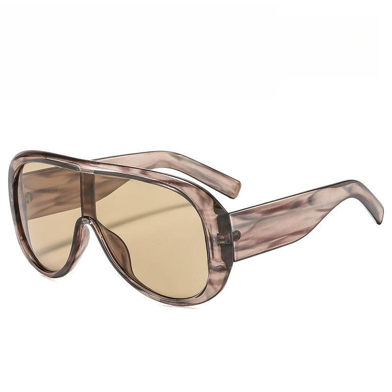 Plastic Oversized Gradient Sunglasses — Burgundy | KIMLUD