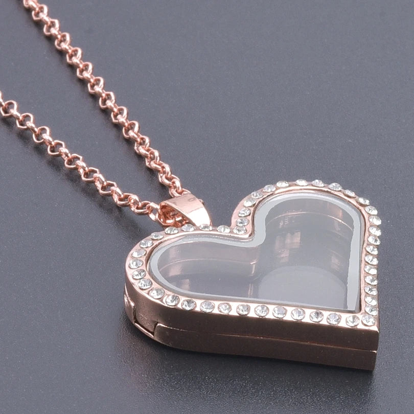 Silver-Tone Heart-Shaped Glass Reliquary Locket Pendant With Antique Filigree Keepsake Window — Silver | KIMLUD