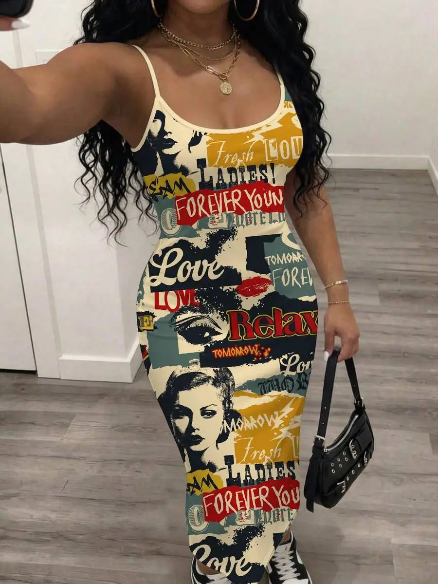 Dress - Floral Print Waist Cinched Ankle Length - Polyester | KIMLUD