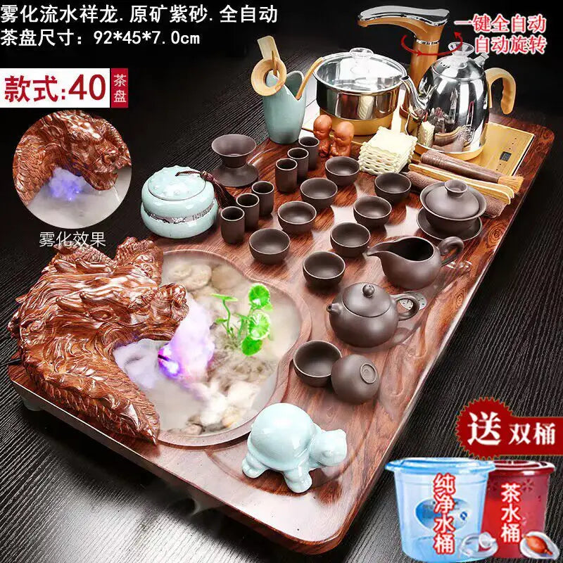 Luxury Rectangle Tea Tray Hospitality Ceremony Serving Accessories Drainage Tea Tray Chinese Kung Fu Bandejas Home Decorationgs