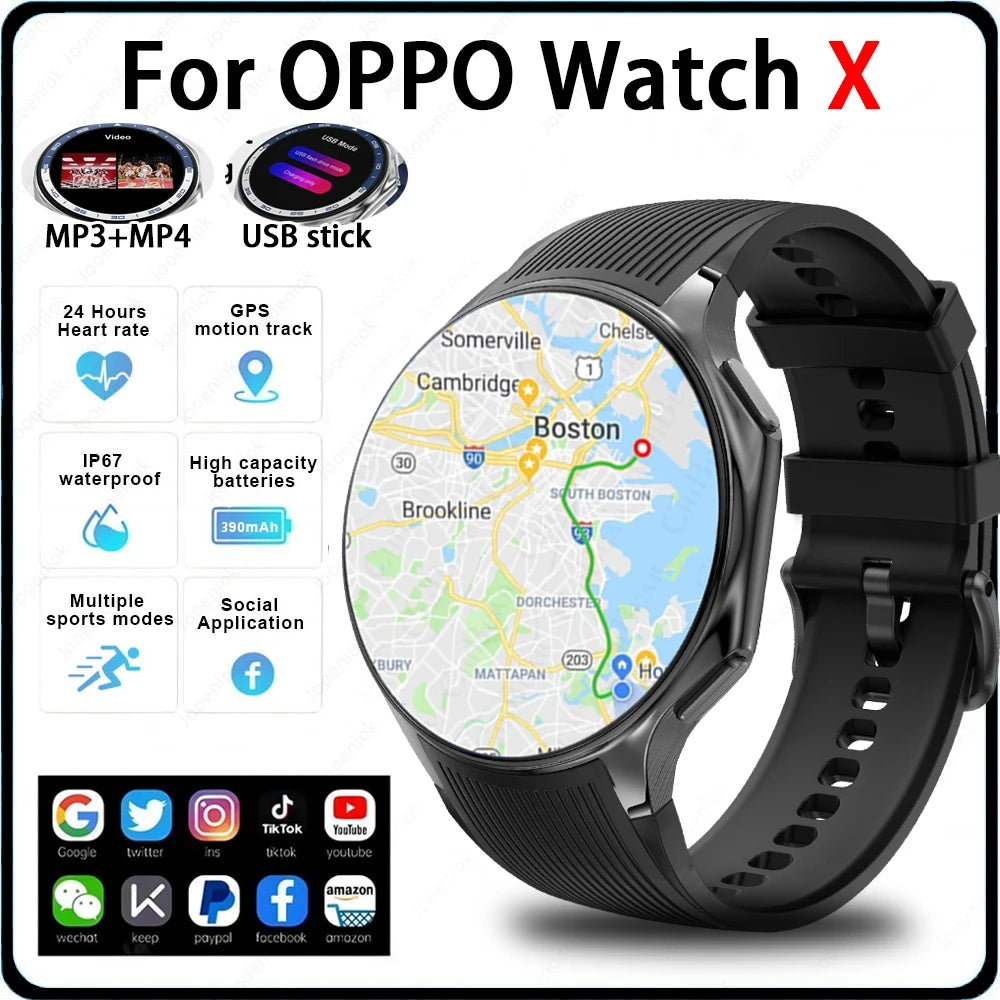 2025 OPPO New Watch X High-end Business Watch 32GB Large Memory Smartwatch Men's Sports Waterproof Smart Watch Watch IOS