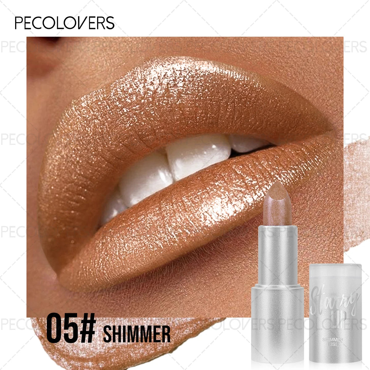 1PC Non-stick Cup, Waterproof, Long-lasting, Rich Colors, Fine Glitter, Pearlescent Lipstick, Ideal Christmas/Halloween Gift