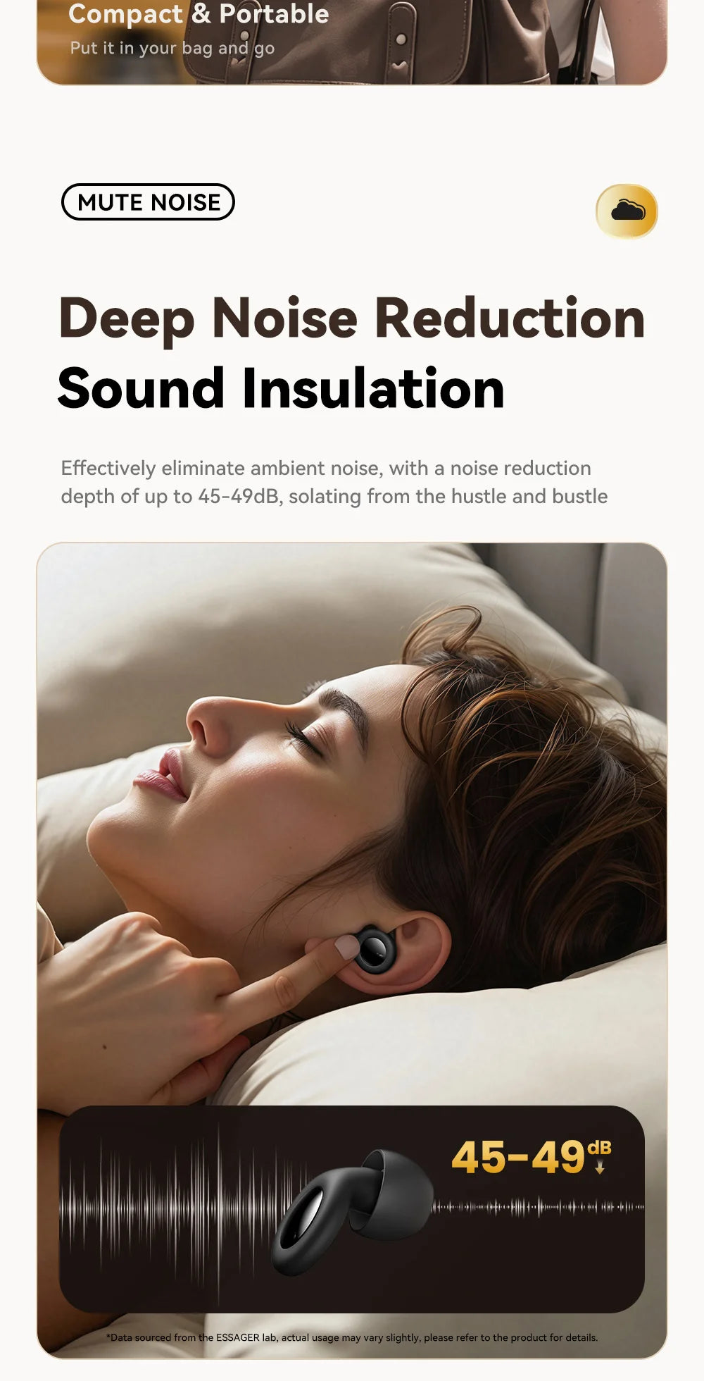 Silicone Sleep Ear Plugs Noise Cancelling Soft Comfort Fit For Sleep Work Travel — White | KIMLUD
