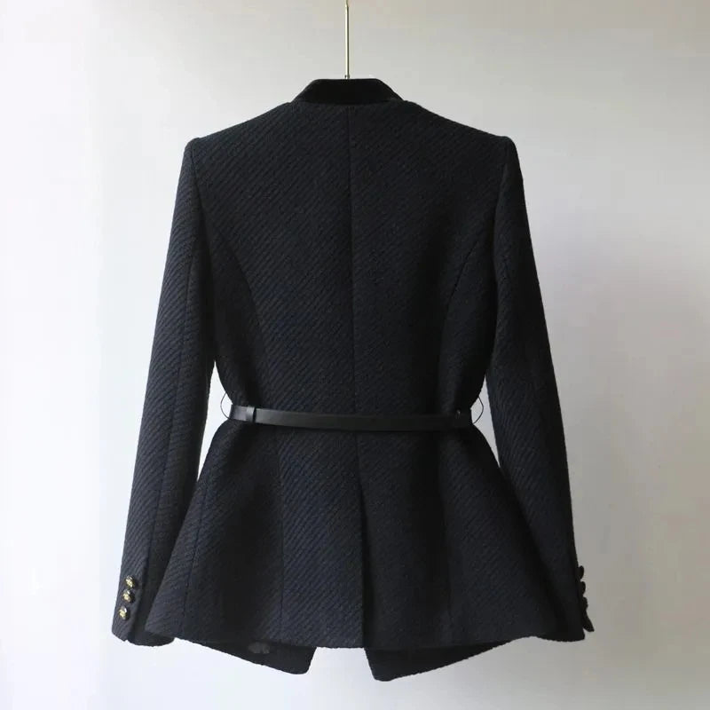 Women Blazer Coat New 2025 Autumn Long Sleeve Casual Single-breasted Elegant Office Waist Ladies Suit Coat Tops Female Outerwear
