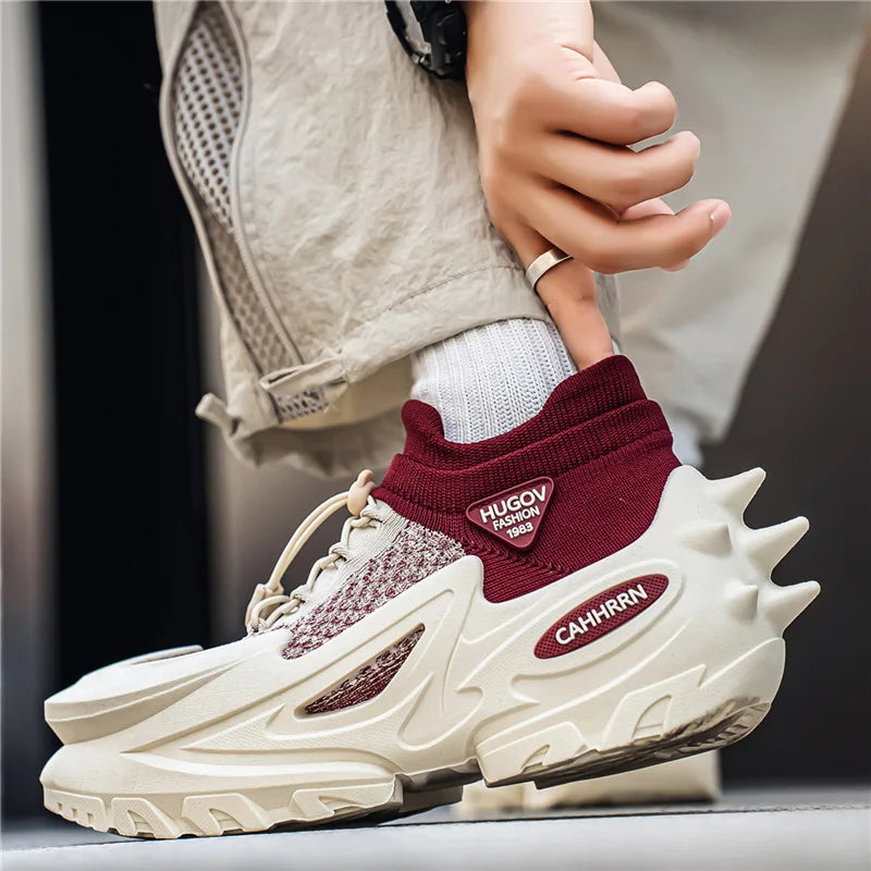 Men's Sneakers – Breathable Knit Silhouette – Casual Sport Shoes | KIMLUD
