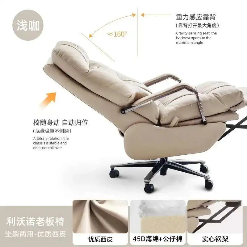 Nordic Cortex Fabric Recliner Chair Ergonomic — White | KIMLUD