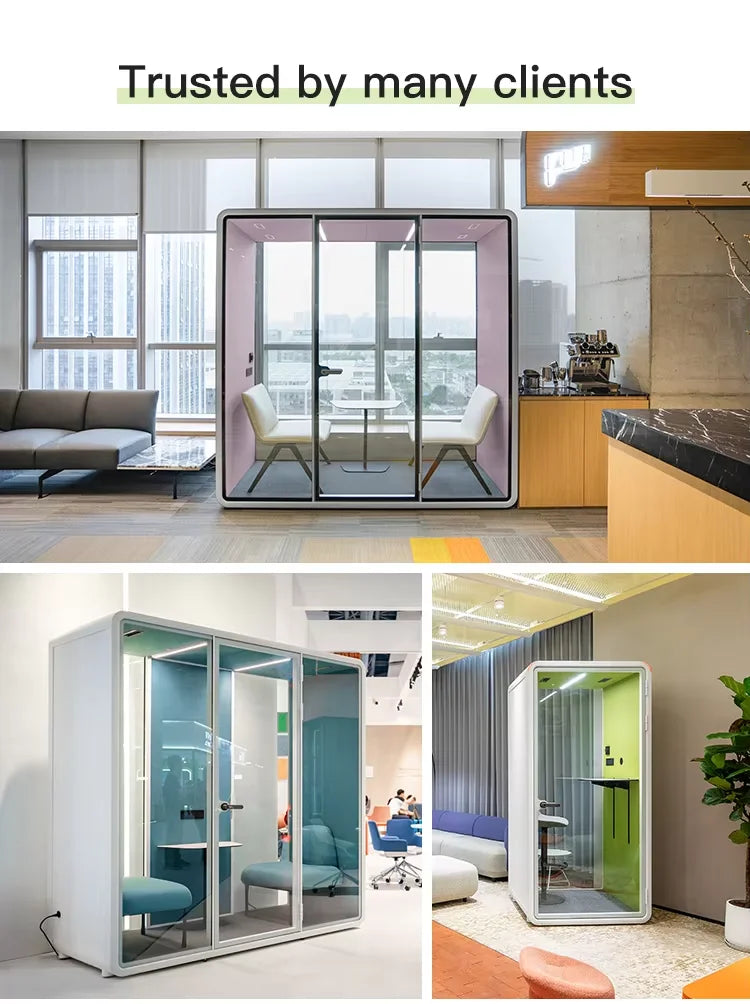 Soundproof Booth – Dual-Purpose Work And Rest – Tempered Glass | KIMLUD