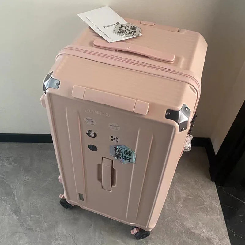 KLQDZMS High-quality Suitcase Large-capacity PC Trolley Case Women Boarding Box Family Travel Essentials Rolling Luggage