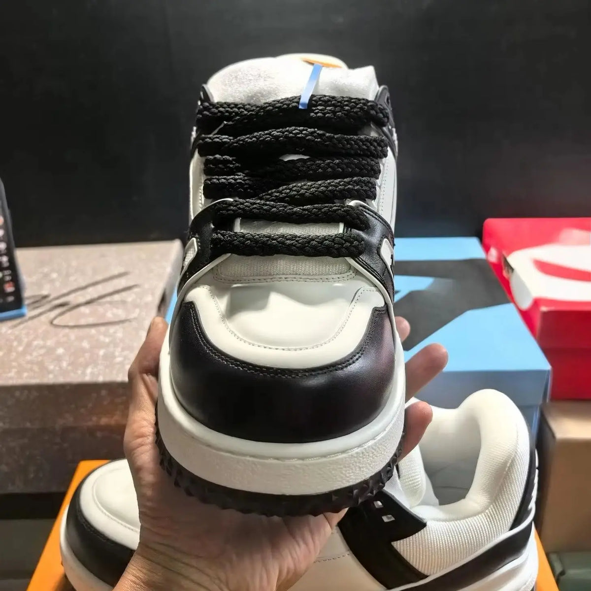 Sneakers – Color Block – Platform Sneakers – Black White | KIMLUD